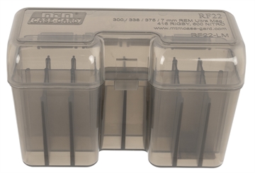 Picture of MTM Case-Gard Ammo Box Flip-Top Multi Caliber Rifle Clear Smoke Polypropylene 22rd RF22LM41