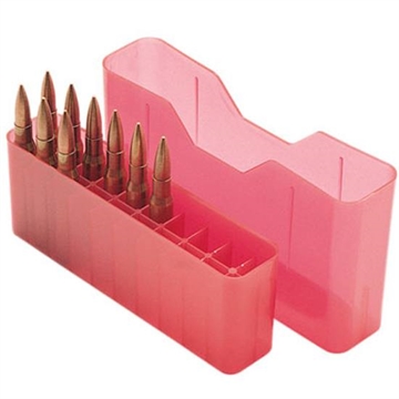 Picture of MTM Case-Gard Slip-Top Ammo Box Multi-Caliber Clear Red Polypropylene 20rd J20L29