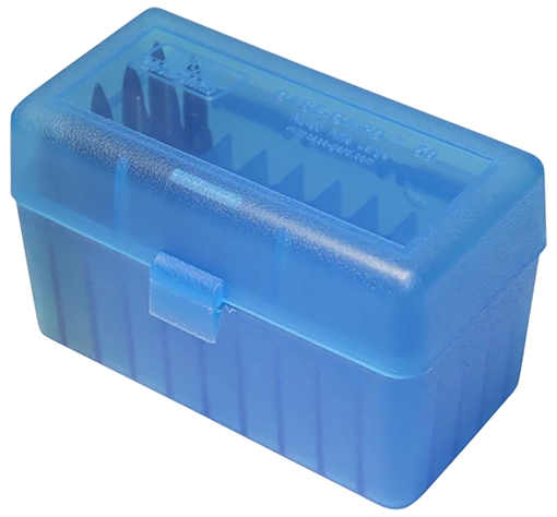 Picture of MTM FLIP-TOP BOX RIFLE CARTRIDGE 22-250/6MMPPC/7BR 50RD CLR BLUE ( 24 PER CASE ) RS-S-50-24 RSS5024