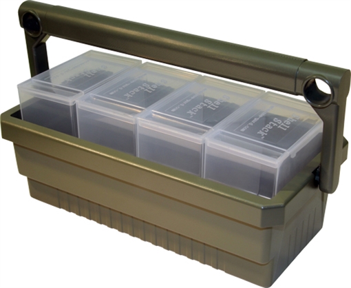 Picture of MTM SHOTSHELL BOX CADDY W/ 4 SS25 RND CLEAR SHOTSHELL BOXES SSC