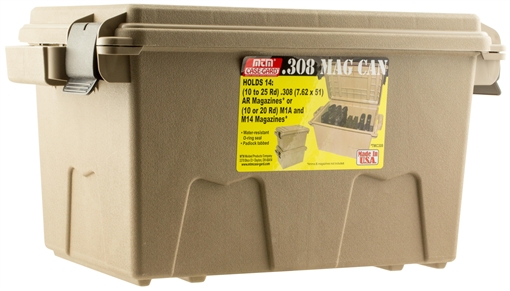 Picture of MTM Case-Gard Tactical Mag Can Flat Dark Earth Polymer 308 Win 7.62x51mm NATO Fits AR-Platform TMC308