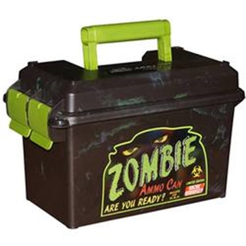 Picture of MTM Case-Gard Ammo Can 50Cal Rifle Black w/Zombie Green Accents Polypropylene AC50Z