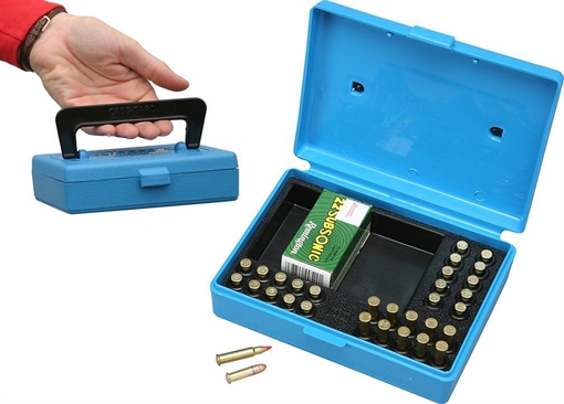 Picture of MTM Rimfire 130 Rounds Small Bore Ammo Box Blue SB-22-20