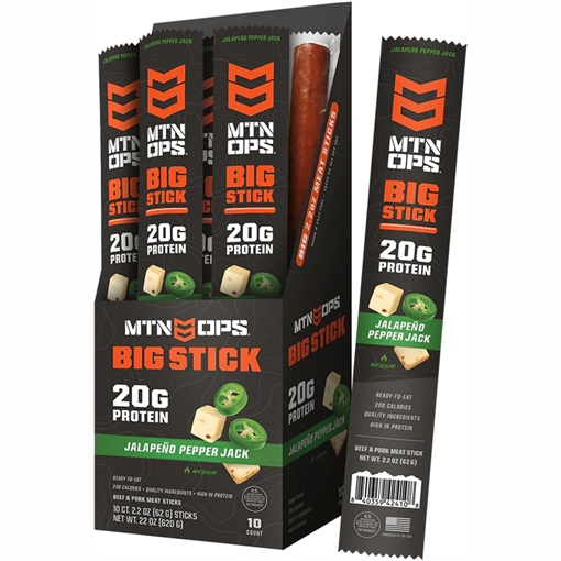 Picture of MTN OPS MTN Ops Big Meat Stick Jalapeno Pepper Jack 10Ct Box 4152191310 840359424115