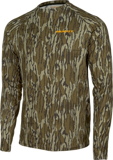 Picture of Muddy Base Layer Crew Long Sleeve Shirt Mossy Oak Bottomland L MUD-BL-CRW-MOB-L