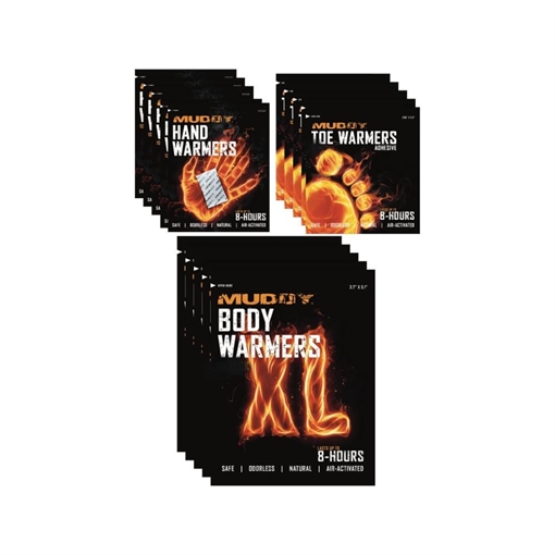 Picture of Muddy Disposable Hand and Foot Warmers Bulk Variety Pack 8 ea. Hand/Toe/XL Warmers MUD-DWPACK