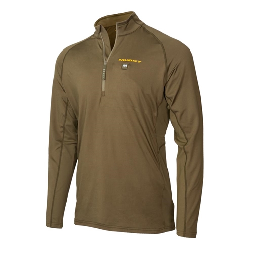 Picture of Muddy Nucleus Heated Quarter Zip Long Sleeve Shirt Brown Clay 2XL MUD-HT-QZ-CL-2X