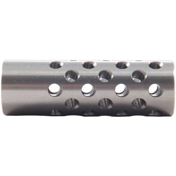 Picture of Shrewd MUZZLE BRAKE .865 22 CALIBER 5/8-24 SS SILVER NONE