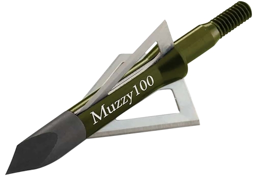 Picture of Muzzy 3- Blade Broadhead Trocar Tip Anodized Aluminum Ferrule Blades 100 gr/6 Per Pack 225