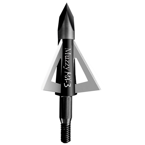 Picture of Muzzy MX-3 Broadhead 3-Blade Trocar Tip Anodized Aluminum Ferrule Blades 100 gr/3 Per Pack 225MX33