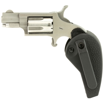 Picture of North American Arms Mini Revolver, Single Action Only, Revolver, 22LR, 1.125" Barrel, Matte Finish, Stainless Steel, Silver, Holster Grip, Fixed Sights, 5 Rounds NAA-22LR-HG 22LRHG