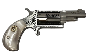 Picture of NAA  50th Anniversary Stainless Steel Handgun .22 WMR 5rd Capacity 1.625" Barrel White Pearl Grip Limited Edition NAA-22M-50 22M50