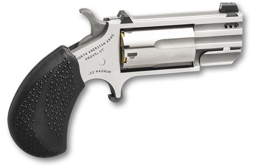 Picture of North American Arms Pug 22 WMR 5 rd 1" Ported Barrel, Overall Stainless Finish, Black Polymer Grips PUGTP