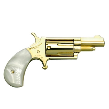 Picture of NAA Gold Plated .22 Magnum Handgun .22 Mag 5rd Capacity 1.625" Barrel Gold with Pearl Grips NAA-22M-GE