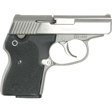 Picture of North American Arms Guardian 380 ACP Caliber with 2.50" Barrel, 6+1 Capacity, Overall Stainless Steel Finish, Serrated Slide & Black Rubber Grip 380GUARDIAN