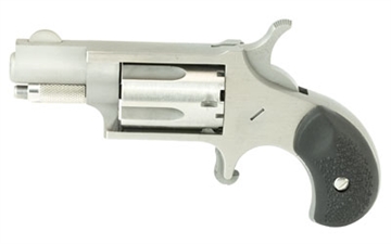 Picture of North American Arms Mini Revolver, Single Action Only, Revolver, 22LR, 1.125" Barrel, Matte Finish, Stainless Steel, Silver, Rubber Grips, Fixed Sights, 5 Rounds NAA-22LR-GRC