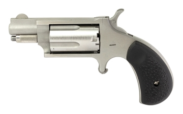 Picture of North American Arms Mini Revolver, Single Action Only, Revolver, 22 WMR, 1.625" Barrel, Stainless Steel, Silver, Rubber Grips, Fixed Sights, 5 Rounds NAA-22MS-GRC