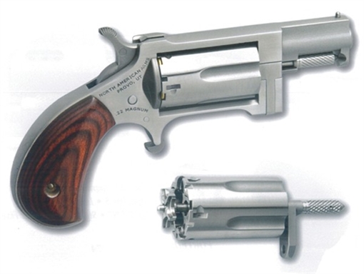 Picture of NORTH AMERICAN ARMS SIDEWINDER HGR 22LR/22WMR 1" BBL SS SWINGOUT CONVERSION NAASWC