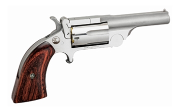 Picture of North American Arms Ranger II, Single Action, Revolver, 22 WMR, 2.5" Full Rib Barrel, Matte Finish, Stainless Steel, Silver, Wood Grips, Fixed Sights, 5 Rounds NAA-22M-R250 22MR250