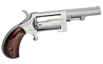 Picture of North American Arms Sidewinder 22 LR or 22 WMR Caliber with 2.50" Barrel, 5rd Capacity Cylinder, Overall Stainless Steel Finish & Rosewood Birdshead Grip Includes Cylinder SWC250