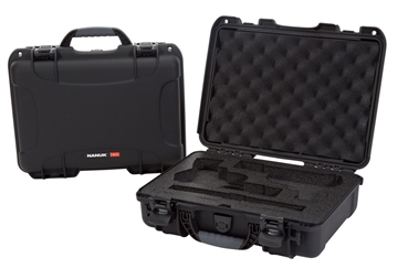 Picture of Nanuk  910 Classic 2 Up Pistol Case Black Polymer w/ Latches & Closed-Cell Foam Padding 13.20" L x 9.20" W x 4.10 " H Interior Dimensions  910-CLASG1