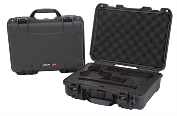 Picture of Nanuk 910 Classic 2 Up Pistol Case Graphite Polymer w/ Latches & Closed-Cell Foam Padding 13.20" L x 9.20" W x 4.10" H Interior Dimensions 910CLASG7