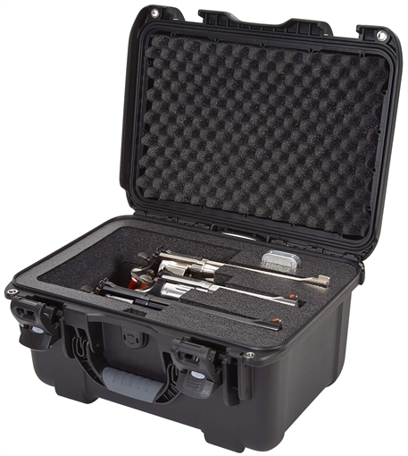 Picture of Nanuk 918REV01 918 3 Up Revolver Case Black Polymer w/ Foam Padding & Latches 14.90" L x 9.80" W x 8.60" H Interior Dimensions 918REV01 918-REV01