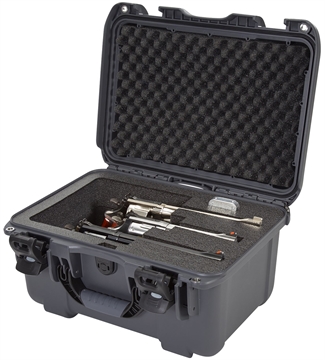 Picture of Nanuk 918 3 Up Revolver Case Graphite Polymer w/ Foam Padding & Latches 14.90" L x 9.80" W x 8.60" H Interior Dimensions 918REV07