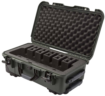 Picture of Nanuk 935 6 Up Pistol Case Olive Polymer w/ Closed-Cell Foam Padding 22" L x 14" W x 9" H Interior Dimensions 9356UP6