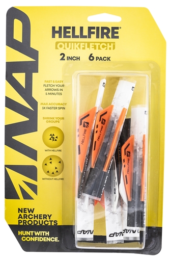 Picture of NAP Quickfletch Hellfire Fletching White Orange/ 6 Pack NAP60034