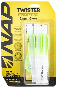 Picture of New Archery Products NAP Quikfletch w/Twister Vanes White/Green 6 pk. NAP-60-638 NAP60638