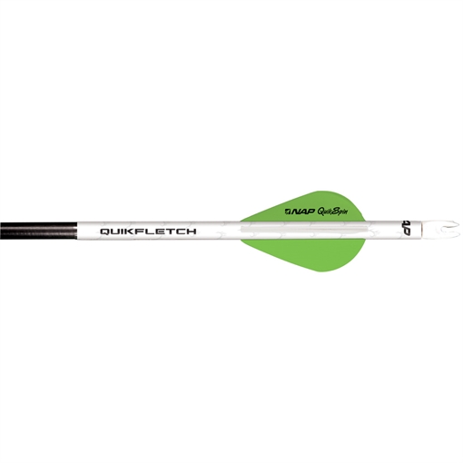 Picture of New Archery Products NAP Quikfletch w/Quikspin Vanes White/Green 6 pk. NAP-60-635