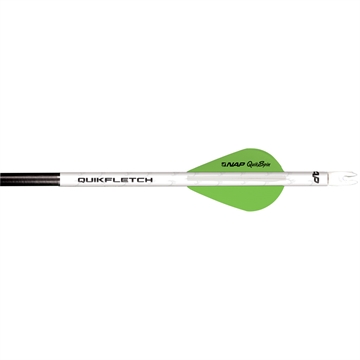 Picture of New Archery Products NAP Quikfletch w/Quikspin Vanes White/Green 6 pk. NAP-60-635