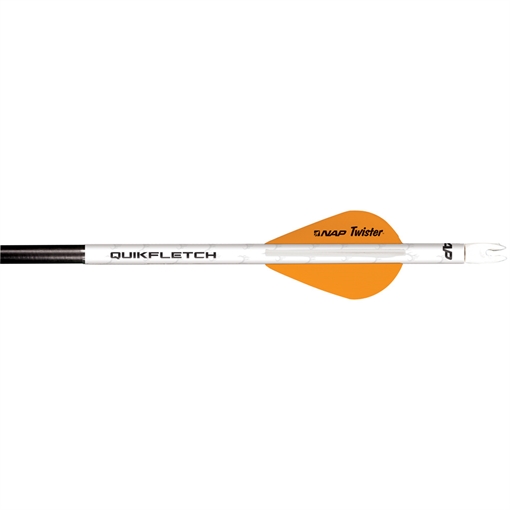 Picture of New Archery Products NAP Quikfletch w/Twister Vanes White/Orange 6 pk. NAP-60-637 NAP60637