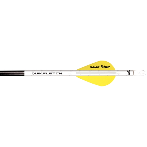 Picture of New Archery Products NAP Quikfletch w/Twister Vanes White/Yellow 6 pk. NAP-60-636