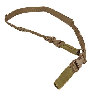 Picture of NcStar VISM Sling Tan Nylon Strap w/Elastic Shock-Cord 55"-72" OAL Adjustable Bungee AARS21PT