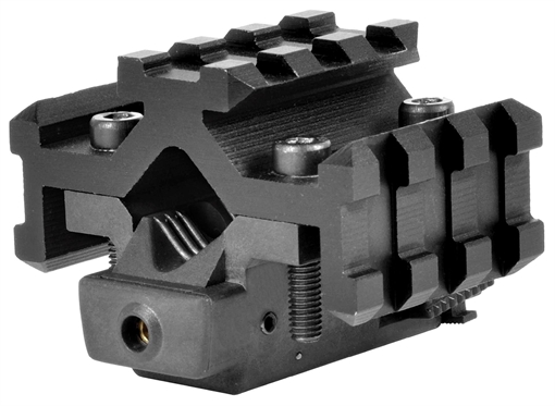 Picture of NcStar Tri-Rail Universal Barrel Mount Black Anodized Red Laser ATRLS