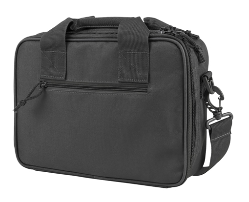 Picture of NcStar VISM Double Pistol Range Bag w/Mag Pouches Heavy Duty Lockable Zippers For Compliance Padded Carry Handles Adjustable Shoulder Strap Urban Gray CPDX2971U