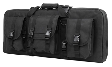 Picture of NcStar VISM Deluxe SubGun Case 28" Black PVC Fabric w/ Exterior Pockets Zippers & Padding for 2 AR or AK Pistols CVCPD2962B28