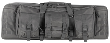 Picture of NcStar VISM Double Carbine Case Urban Gray PVC Nylon w/ Foam Padding Lockable Zippers Pockets & MOLLE Webbing CVDC2946U36