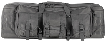 Picture of NcStar VISM Double Carbine Case Urban Gray PVC Nylon w/ Foam Padding Lockable Zippers Pockets & MOLLE Webbing CVDC2946U42