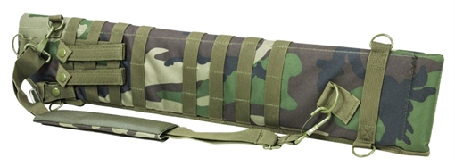 Picture of NcStar VISM Shotgun Scabbard Woodland Camo 600D PVC 29"- 34.75" CVSCB2917WC