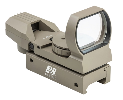 Picture of NcStar Red & Green Four Reticle Reflex Optic Tan 1 x 0.95"x 1.34" 3 MOA Red/Green Dot Multi Reticle D4RGT