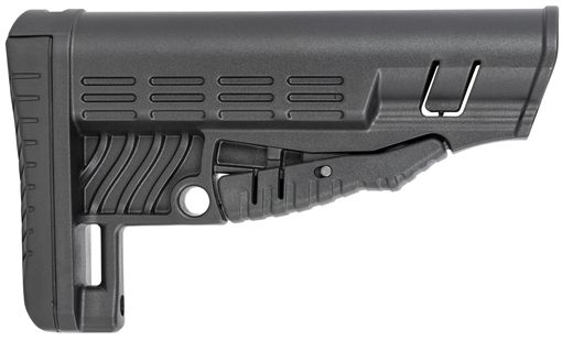Picture of NcStar DLG-086 Classic Commercial Stock Black Polymer Adjustable Stock with Metal QD Bases & Rubber Butt Pad For Commercial Spec Buffer Tubes (Tube Not Included) VG086