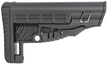 Picture of NcStar DLG-086 Classic Commercial Stock Black Polymer Adjustable Stock with Metal QD Bases & Rubber Butt Pad For Commercial Spec Buffer Tubes (Tube Not Included) VG086
