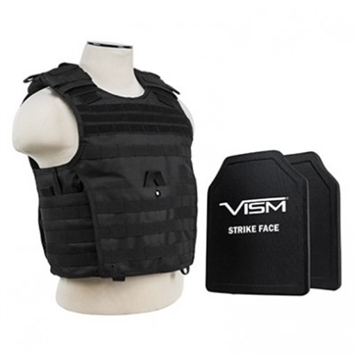 Picture of NCSTAR EXPERT PLATE CARRIER VEST BLACK W/ 2 10"X12" SHOOTER CUT HARD PE BALLISTIC PANELS MED-2XL BPCVPCVX2963B-A