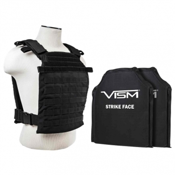 Picture of NCSTAR FAST PLATE CARRIER VEST BLACK W 2 11X14 SHOOTER CUT SOFT PE BALLISTIC PANELS XL-3XL BSLCVPCFL2995B-A