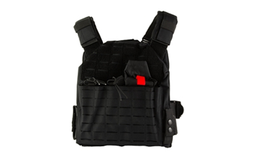 Picture of NcSTAR Laser Cut Plate Carrier, Black, Size Medium-2XL, Laser Cut MOLLE Slots, Kangaroo Pouch, Fits 10"x12" Hard Plates CVLCPC3050B