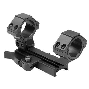 Picture of NcSTAR AR15 Adjustable Scope Mount QR, Black, Fits Picatinny Rails, Supports 30mm or 1" Scope, Includes 1" Inserts MARCQ