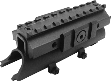 Picture of NcSTAR SKS Tri-Rail Receiver Cover, Black, Fits SKS, Replaces Existing SKS Receiver Cover and Provides (3) Rails for Mounting, See-Through Design Allows the Shooter to Use Iron Sights while Mounted MTSKS